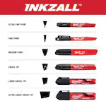Milwaukee 48-22-3250, INKZALL 3PC Large Chisel Tip Black Marker