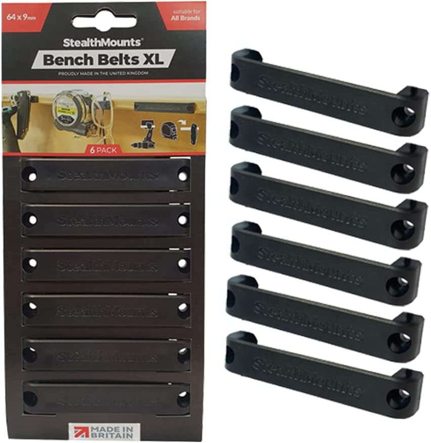 StealthMounts BB-XL-BLK-6, Bench Belts XL- Universal Tool Holster (6 Pack)