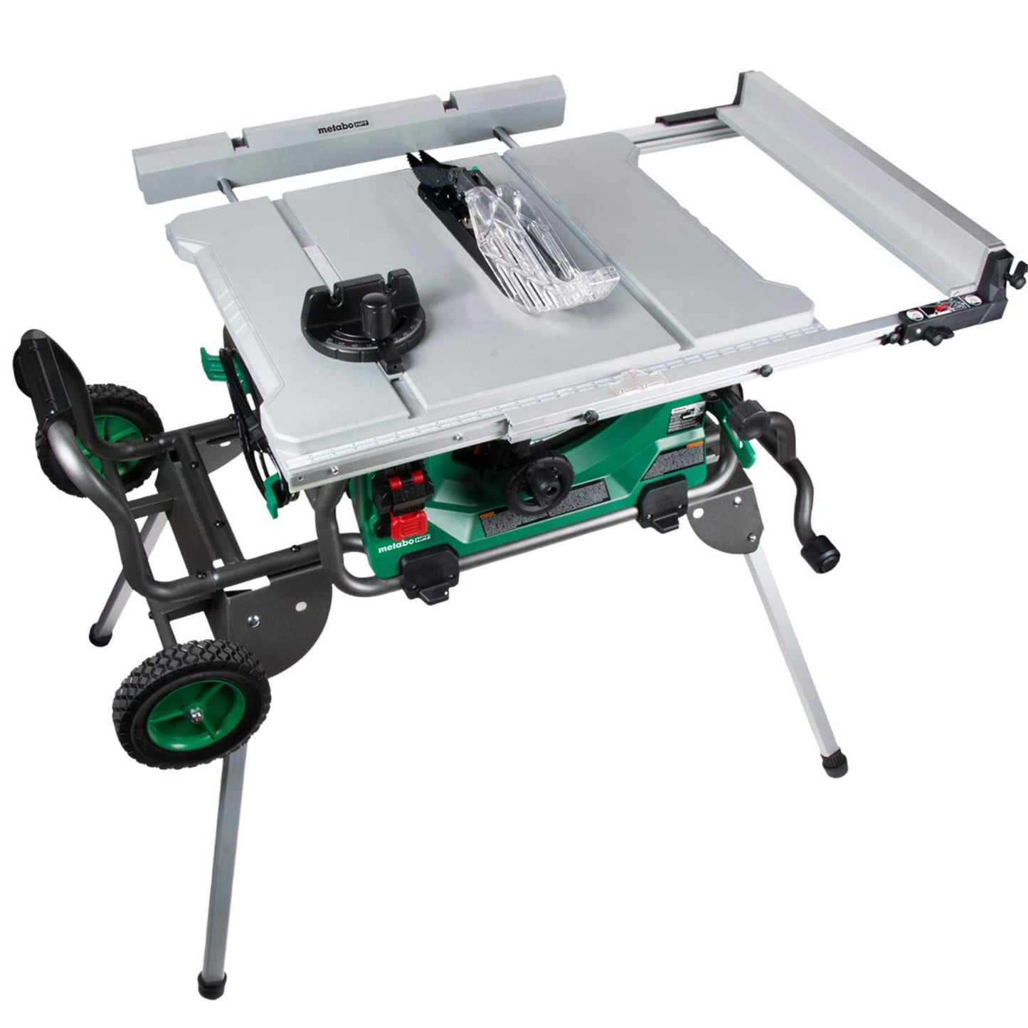 Metabo HPT C10RJSM, 10'' Jobsite Table Saw. 15-Amp. With Fold & Roll Stand