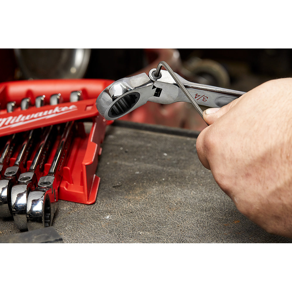 Milwaukee 48-22-9513, Flex Head Ratcheting Combination Metric Wrench Set 15-Piece