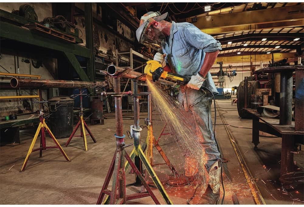 DEWALT DWE46266N, 5 in. / 6 in. Brushless Small Angle Grinder, Rat Tail, with Adjustable Cut-Off Guard, Kickback Brake, No Lock