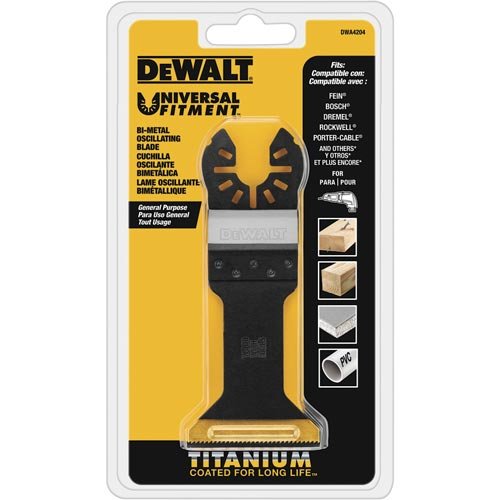 DEWALT DWA4204B, Oscillating Multi Tool Wood With Nails Blade, Titanium (10/pkg)