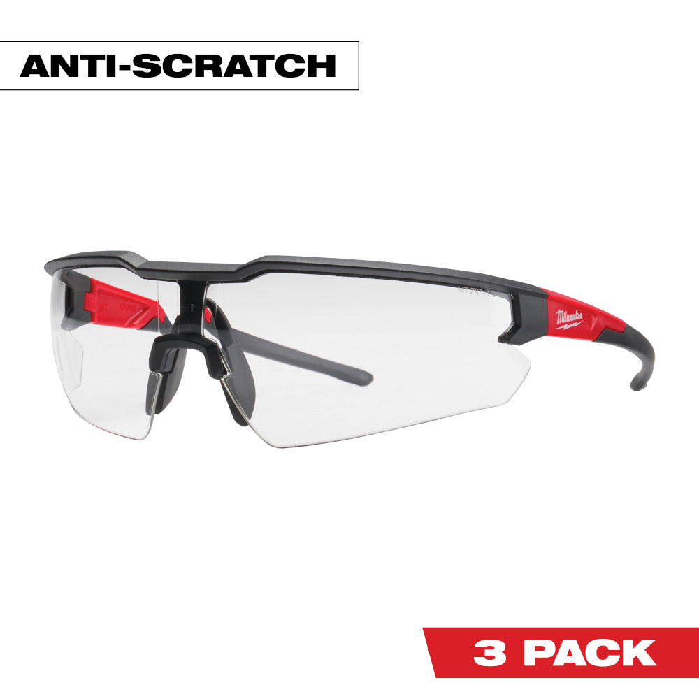 Milwaukee 48-73-2052, Clear Anti-Scratch Safety Glasses (3 pack)