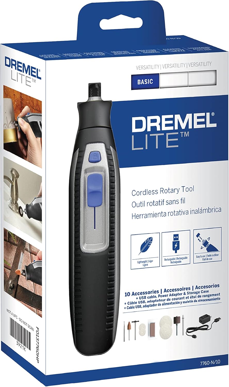 DREMEL 7760-N/10, 4V Li-Ion Cordless Rotary Tool Variable Speed Multi-Purpose Rotary Tool Kit