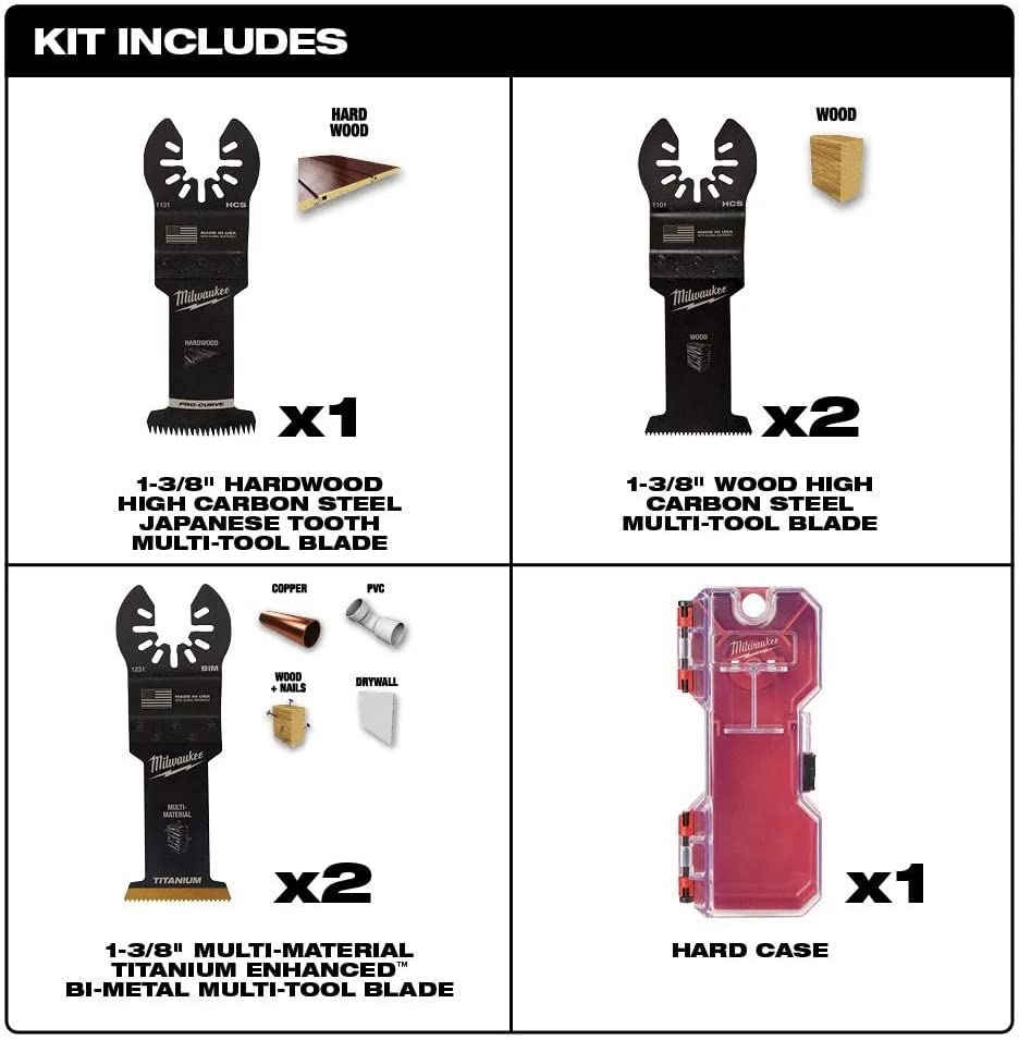 Milwaukee 48-90-9211, Multi-Tool Oscillating Blade Kit (5-Piece)