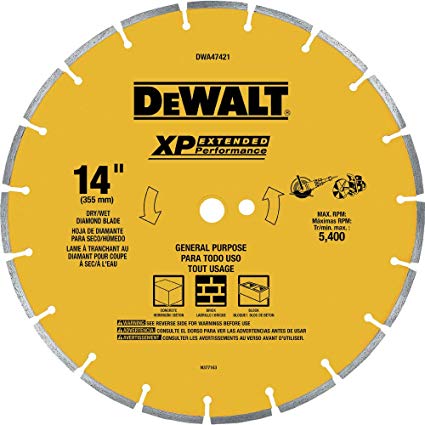 DEWALT DWA47421, 14'' Segmented Rim General Purpose Blade