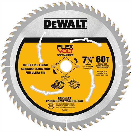 DEWALT DWAFV3760, 7-1/4'' 60T Circular Saw Blade