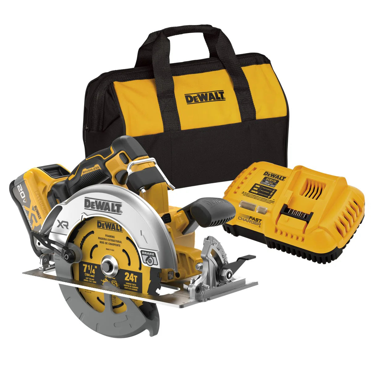 DEWALT DCS590WW1, 20V MAX* XR® BRUSHLESS CORDLESS 7-1/4 IN. CIRCULAR SAW KIT