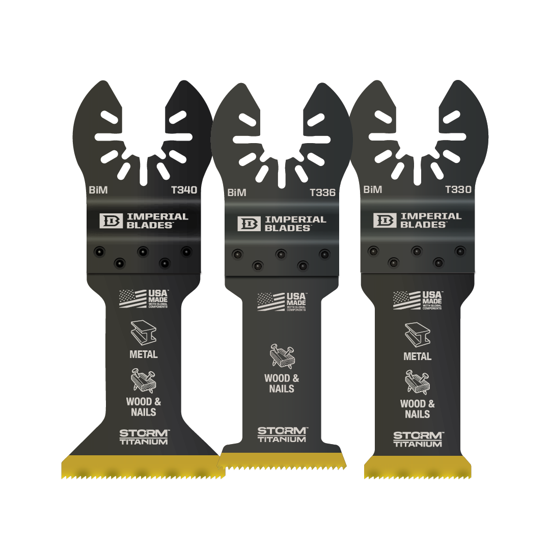 Imperial Blades IBOATV-3, One Fit Storm Titanium Metal/Wood Variety Pack, 3PC