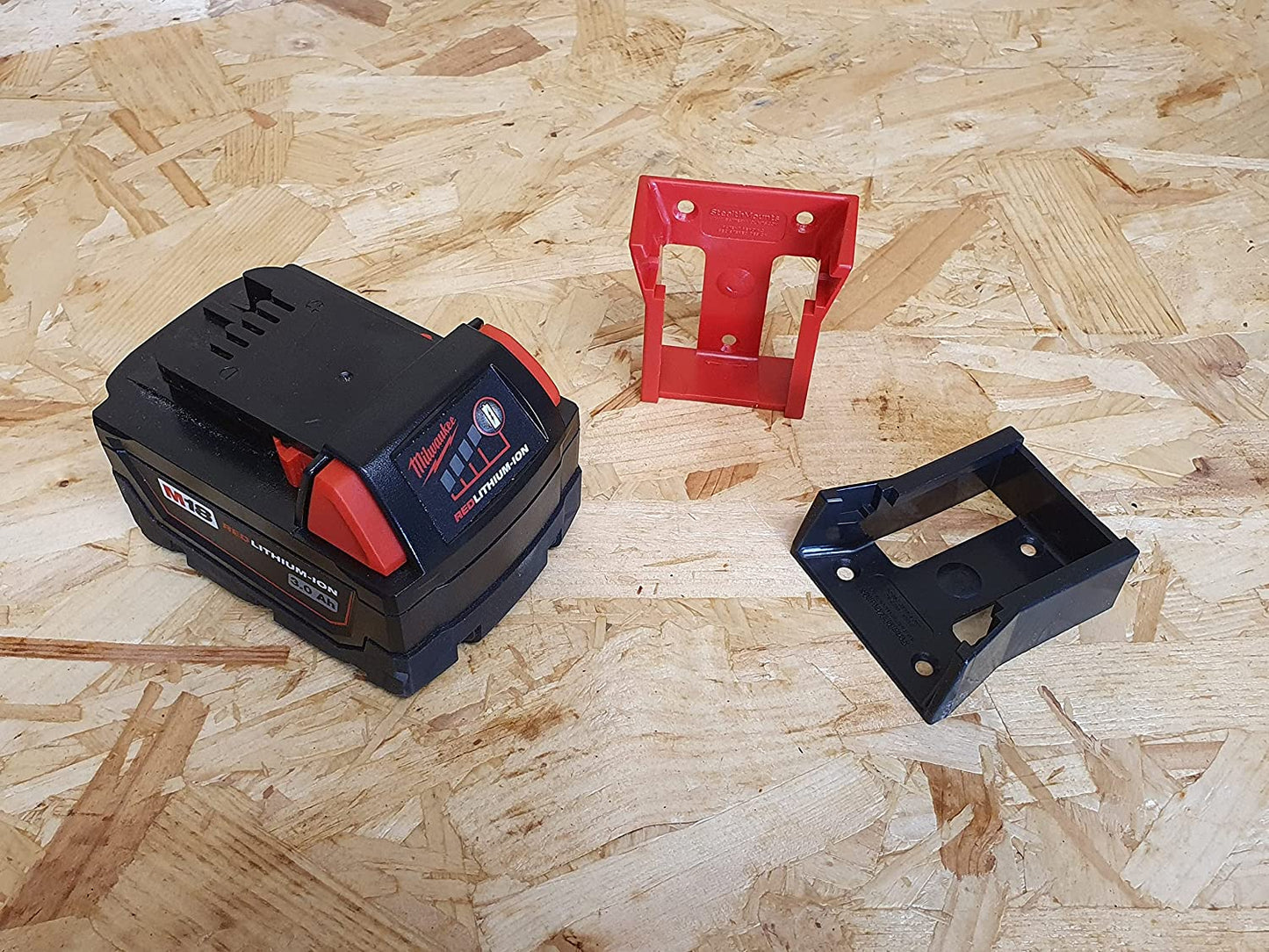 StealthMounts BM-MW18-5-6, Milwaukee M18 Battery Mounts (6 Pack) - Red