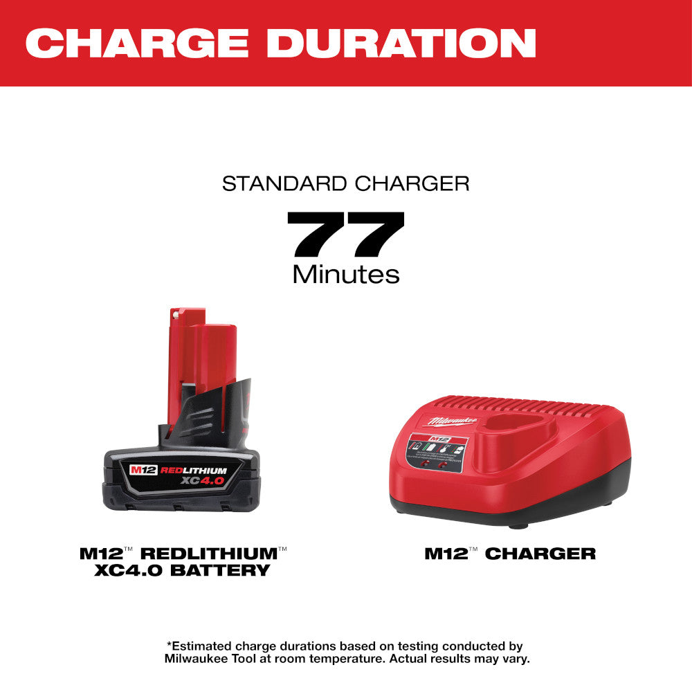 Milwaukee 48-11-2440, M12 REDLITHIUM XC Extended Capacity Battery (4.0 Ah)
