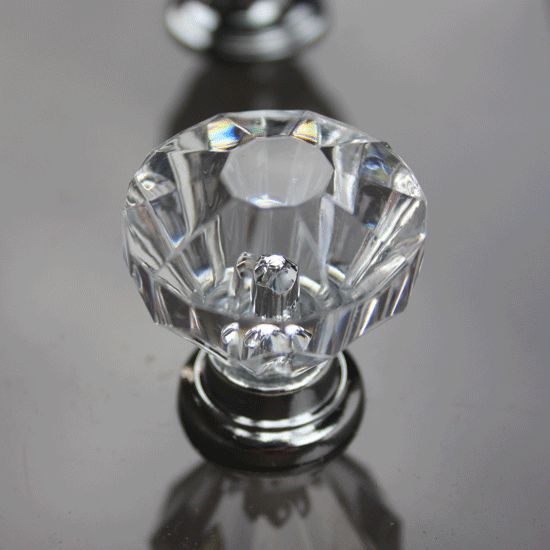 Eurofit K-71848, Knob, Acrylic Glass with Satin Nicel Base (SPLASH)