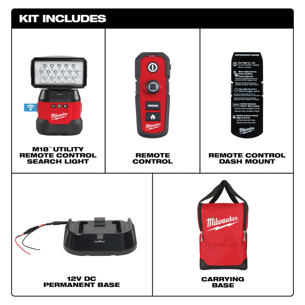 Milwaukee 2123-20, M18 Utility Remote Control Search Light w/ Portable Base