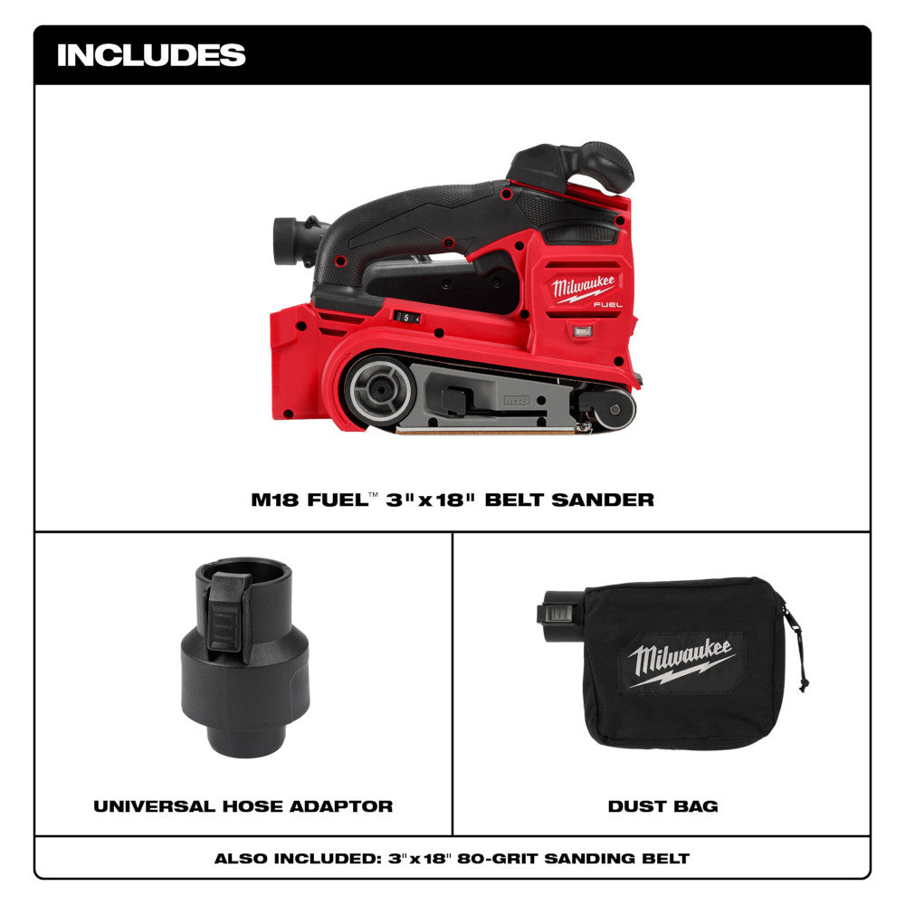 Milwaukee 2832-20, M18 Fuel Belt Sander 3" X 18"