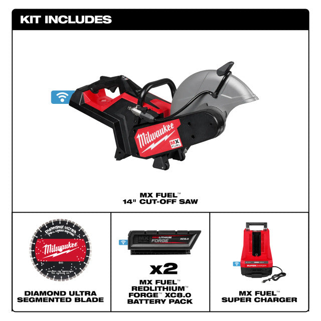 Milwaukee MXF315-2XC, MX FUEL 14" Cut-Off Saw w/ RAPIDSTOP Brake 2x 8.0Ah Kit