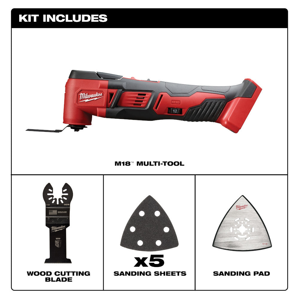 Milwaukee 2626-20, M18 Li-Ion Oscillating Multi Tool (Tool Only)