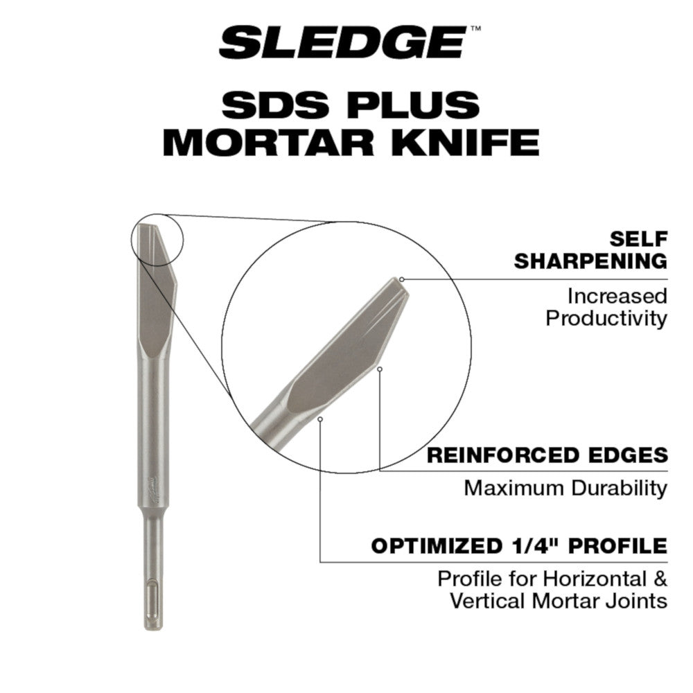 Milwaukee 48-62-6050, SDS-PLUS Sledge 10'' Bull Point Chisel