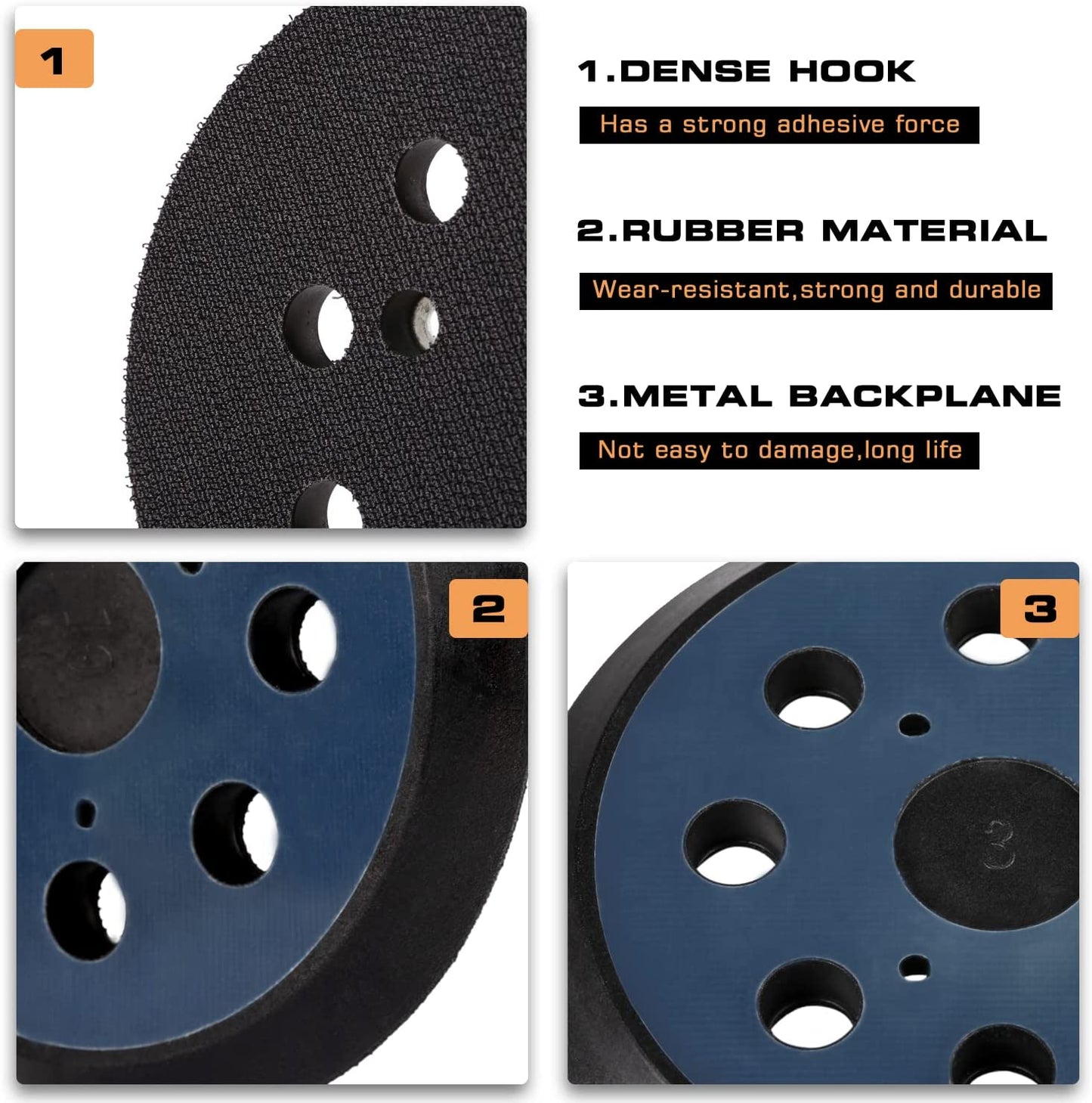DEWALT 151281-08, 5'' Sander Hook & Loop Backing Pad