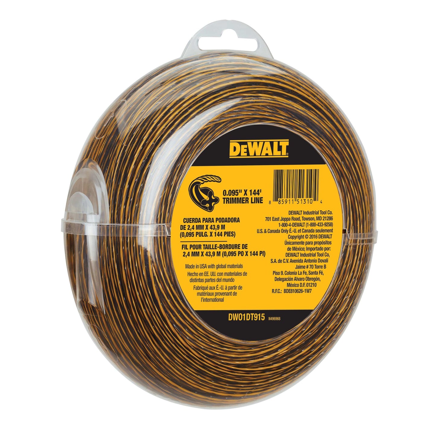 DEWALT DWO1DT915, 0.095 in X 144 ft Trimmer Line