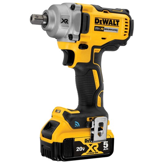 DEWALT DCF896P2, 20V MAX XR TOOL CONNECT 1/2" MID TORQUE IMPACT WRENCH (DETENT PIN) (5.0AH) W/ 2 BATTERIES AND BAG