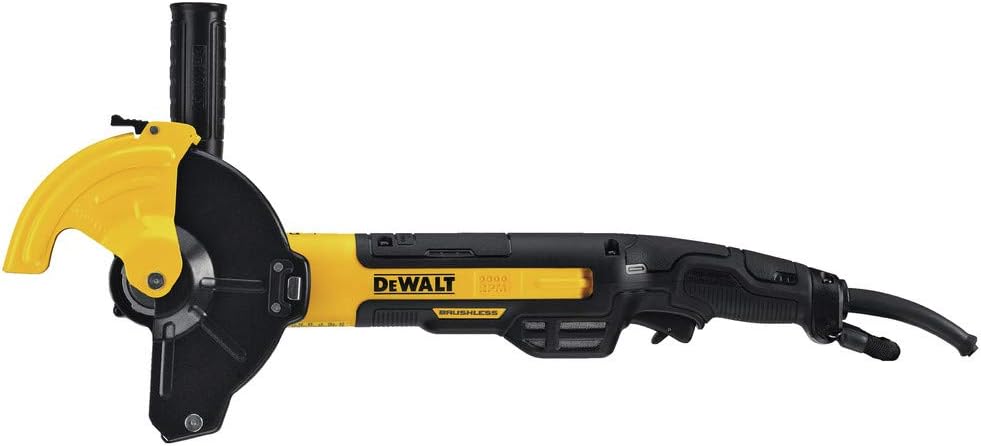 DEWALT DWE46266N, 5 in. / 6 in. Brushless Small Angle Grinder, Rat Tail, with Adjustable Cut-Off Guard, Kickback Brake, No Lock
