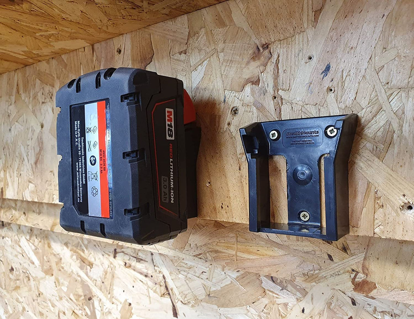 StealthMounts BM-MW18-5-6, Milwaukee M18 Battery Mounts (6 Pack) - Red