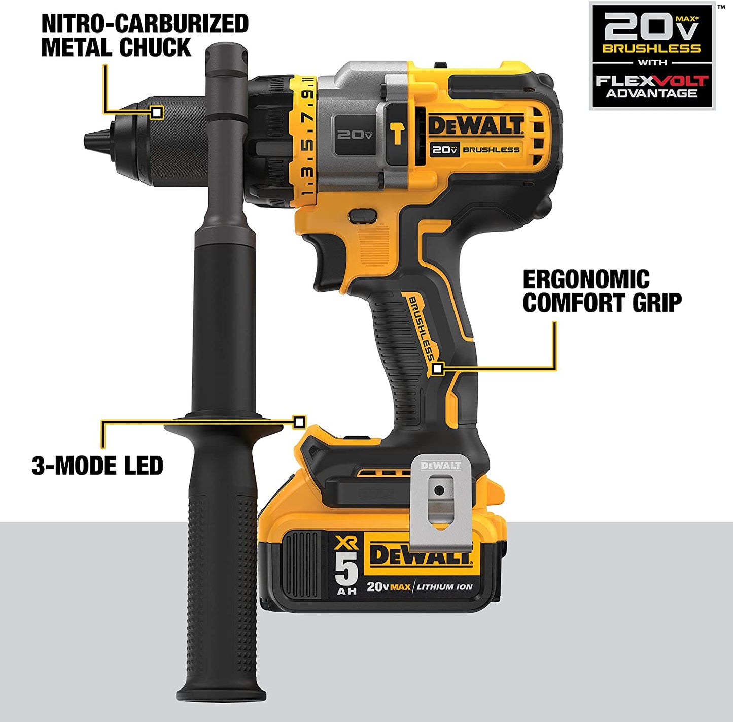 DEWALT DCK2100P2, 20V MAX FLEXVOLT ADVANTAGE 2-Tool Combo Kit (Hammerdrill/Impact, 5.0AH)