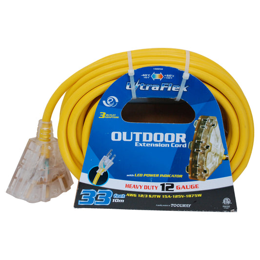 Toolway 140050, Extension Cord 10m/30' SJTW 12/3 3-Outlet