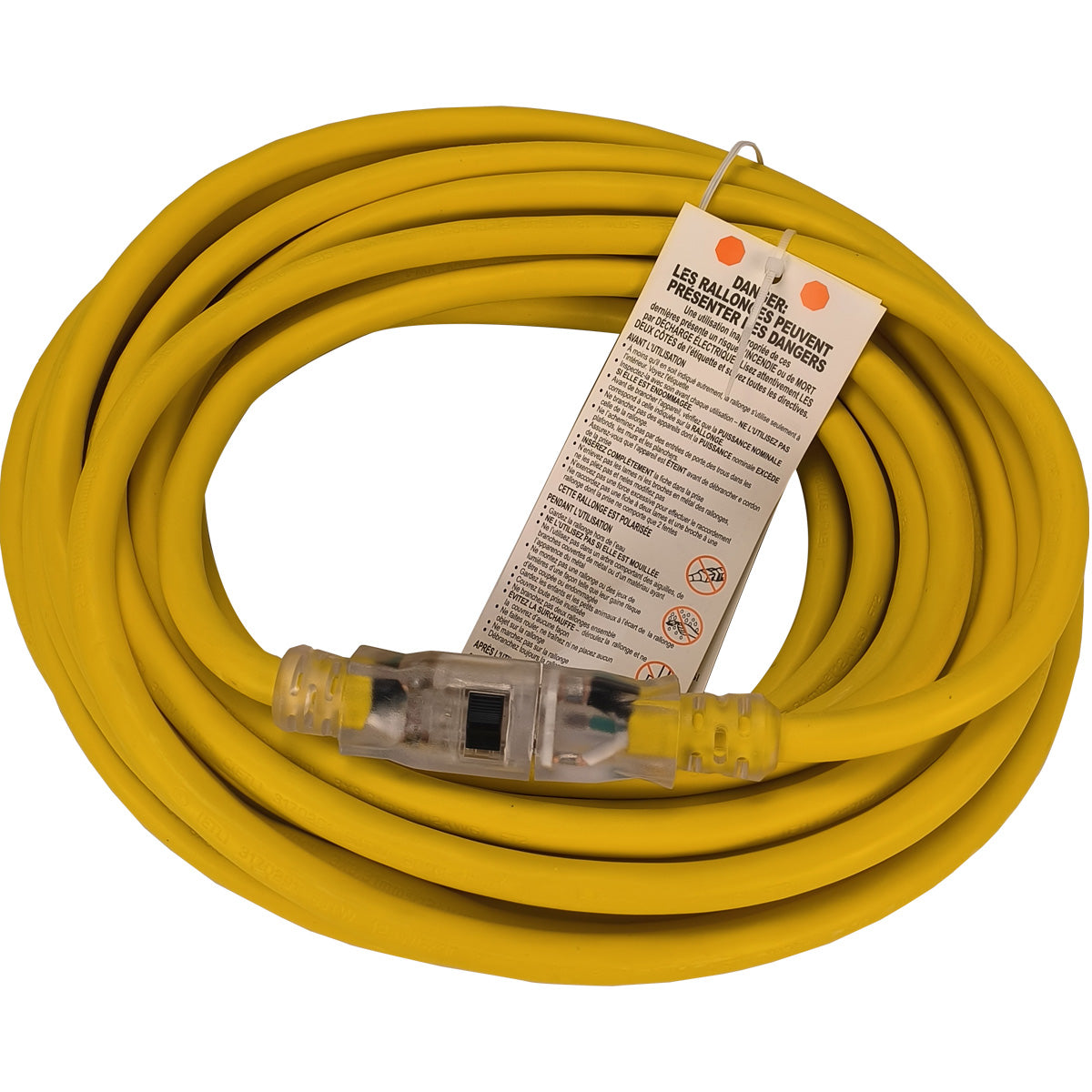 Toolway 140053, Extension Cord Outdoor SJTW 14/3 Single Tap Yellow 30ft