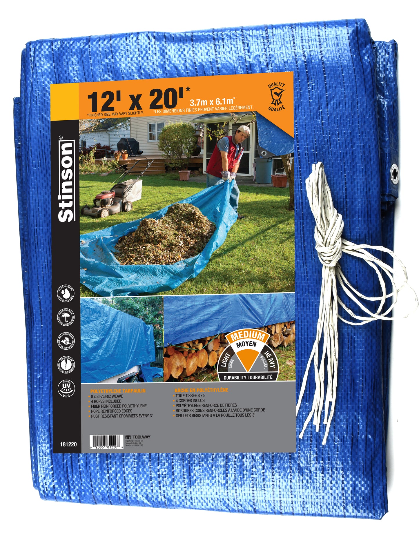 Toolway 181220, Blue Tarp 12' X 20'