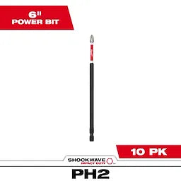 Milwaukee 48-32-4807, SHOCKWAVE 6" PH2 IMPACT BIT (sold/ea)