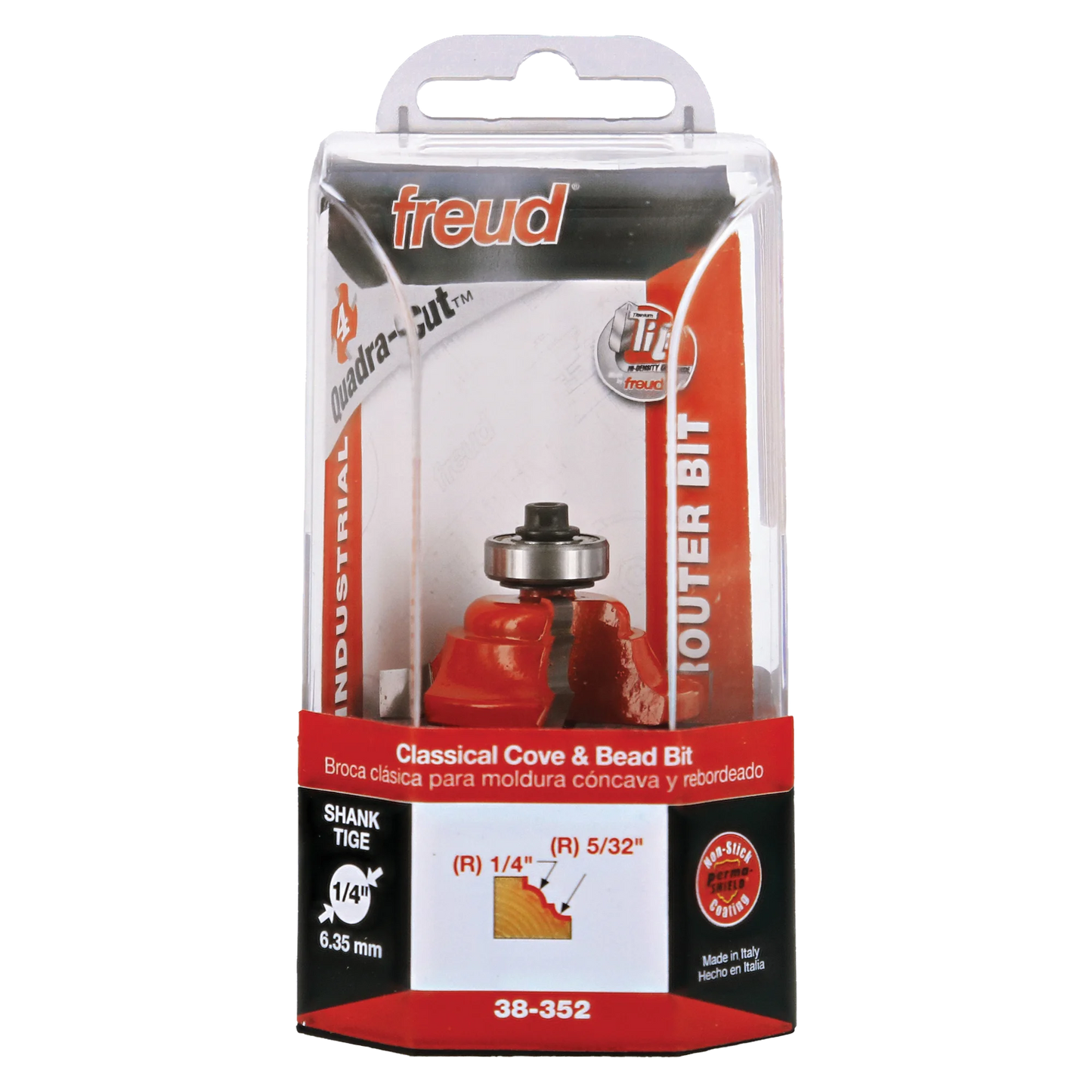 Freud 38-352, 1/4" Classical Cove & 5/32" Bead Bit (1/4" Shank)