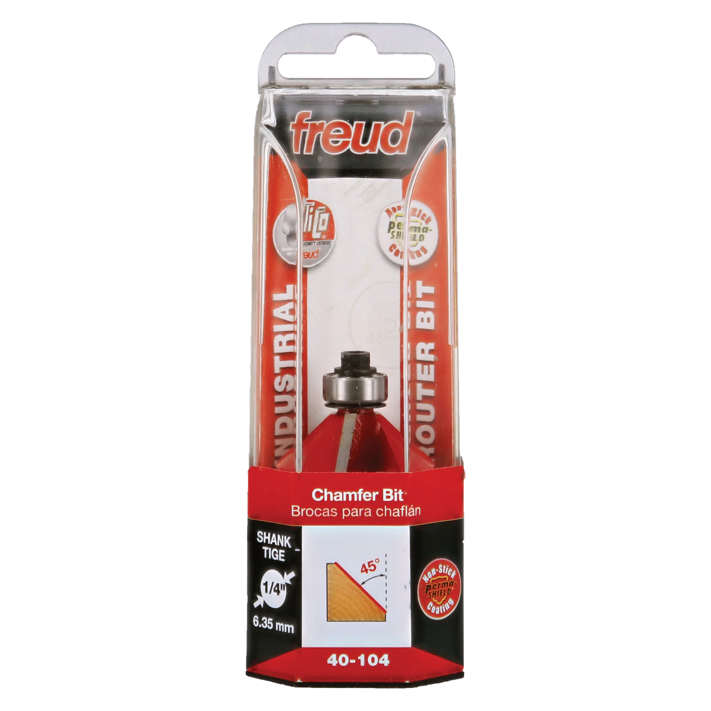 Freud 40-104, Carbide Router Bit - 1-11/32" x 2-3/16" Chamfer Bit (1/2" Carbide Height)