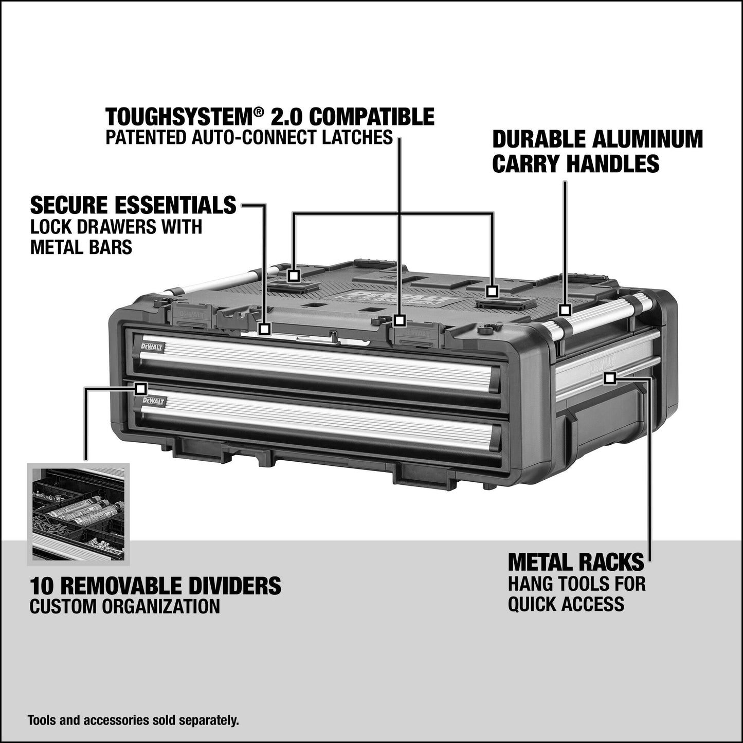 DEWALT DWST08520, TOUGHSYSTEM 2.0 DXL 30in 2 Drawers