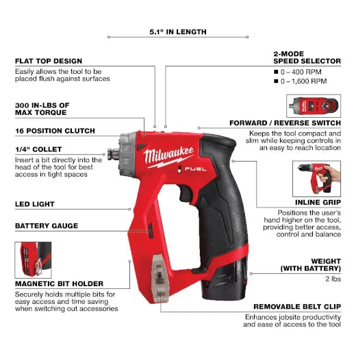 Milwaukee 2505-22, M12 FUEL Installation Drill/Driver Kit