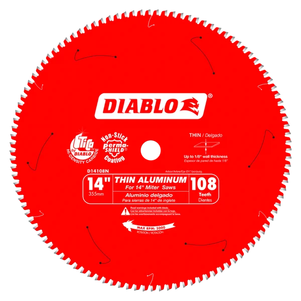 Diablo D14108N, 14 in. x 108 Tooth Thin Aluminum Cutting Saw Blade