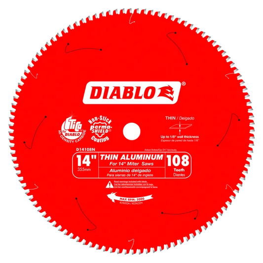 Diablo D14108N, 14 in. x 108 Tooth Thin Aluminum Cutting Saw Blade