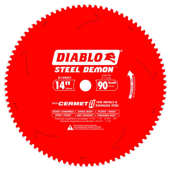 Diablo D1490CF, 14 in. x 90 Tooth Cermet II Saw Blade for Metals and Stainless Steel