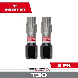 Milwaukee 48-32-4437, 1" T30 SHOCKWAVE Impact Duty Bit - 2 Pack
