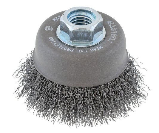 Walter 13W301, ALLSTEEL 3" 5/8-11 CRIMPED CUP BRUSH