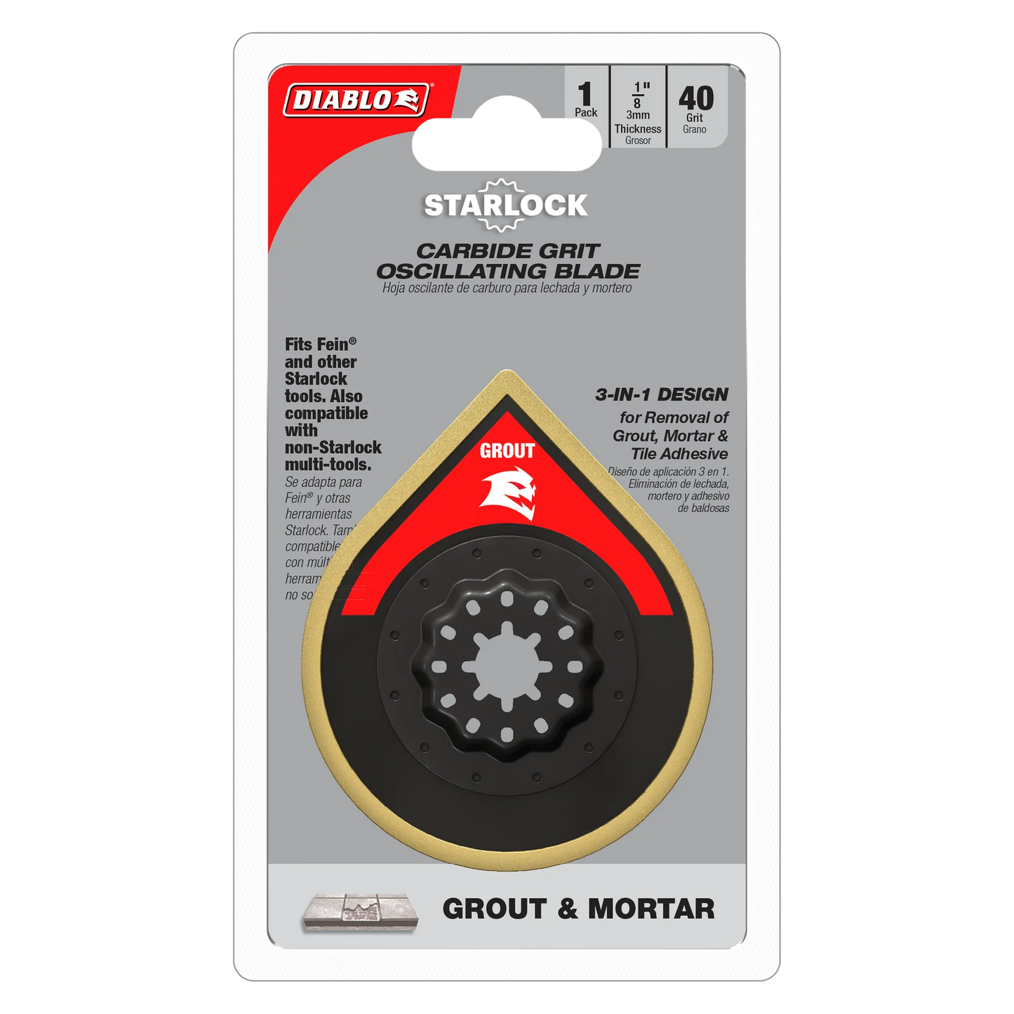 Diablo DOSCGX, 2-3/4" Starlock Carbide Grit Oscillating Sanding Blade for Grout and Mortar