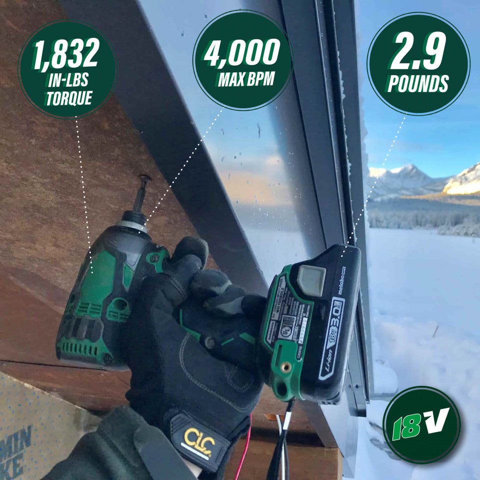 Metabo HPT WH18DBDL2, 18V Brushless Impact Driver. Triple Hammer. IP56. 3 Ah Battery