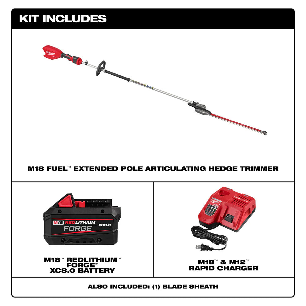 Milwaukee 3035-21,M18 FUEL™ Extended Pole Articulating Hedge Trimmer Kit