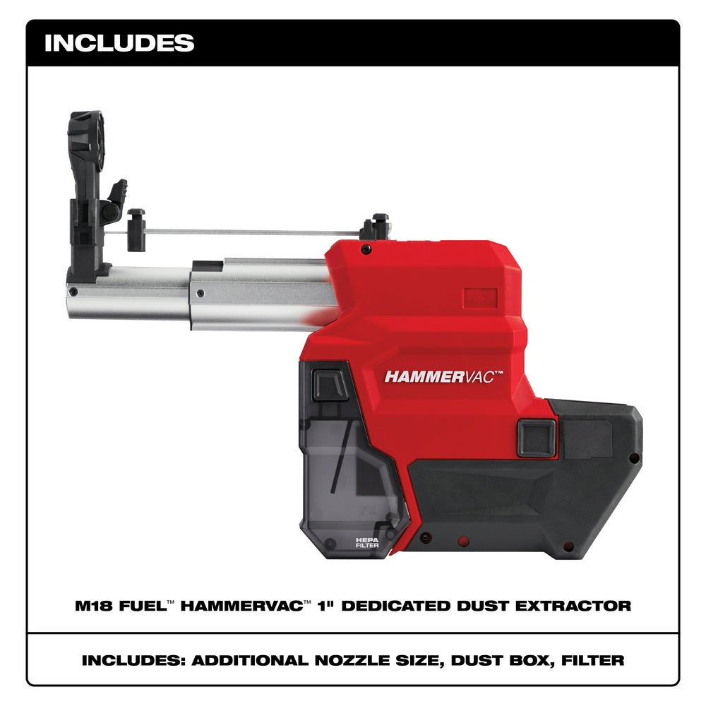 Milwaukee 2912-DE, M18 FUEL HAMMERVAC 1" Dedicated Dust Extractor