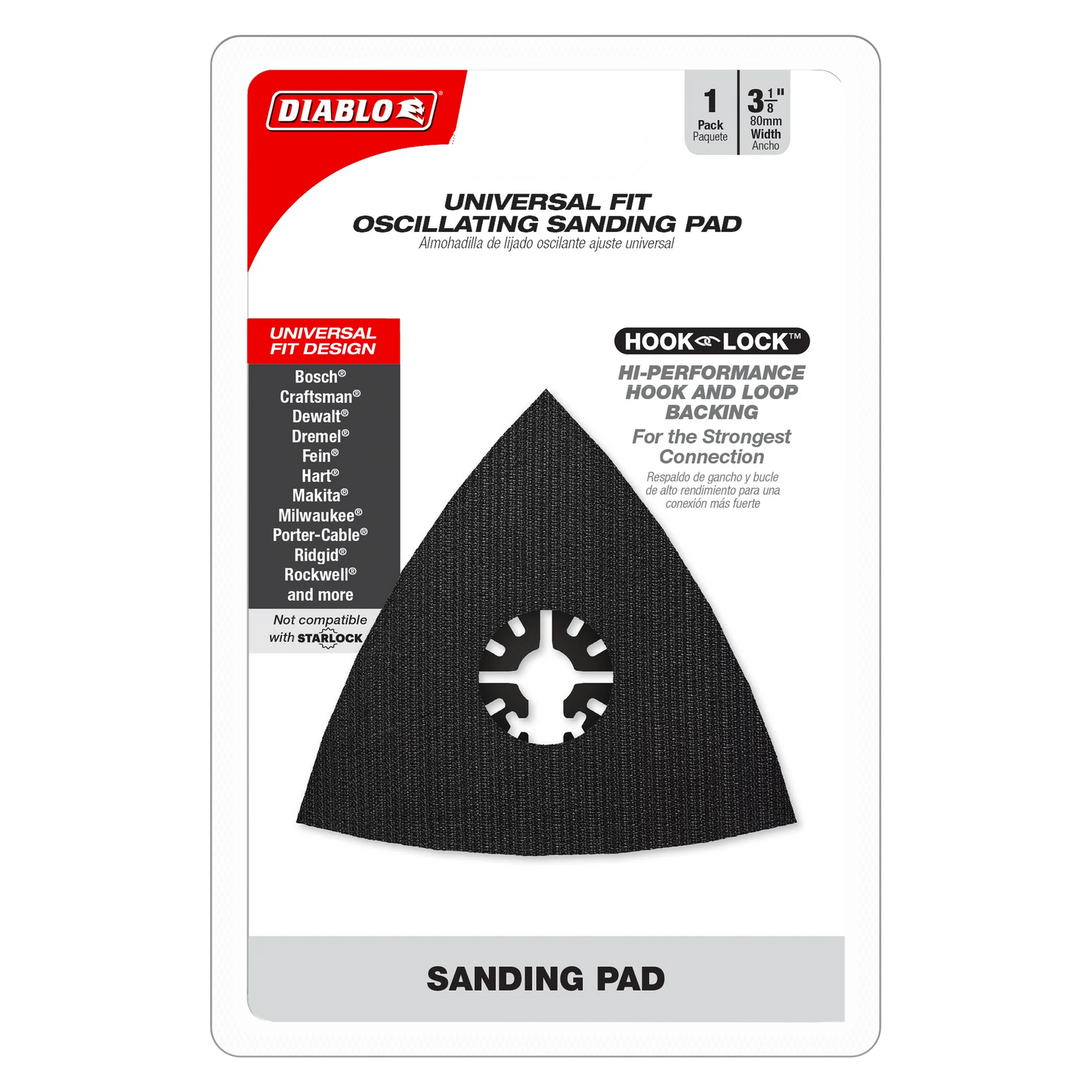 Diablo DOUSAND, 3-1/8" Universal Fit Oscillating Sanding Pad