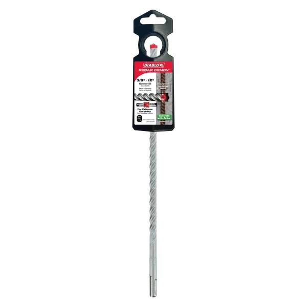 Diablo DMAPL4160, Rebar Demon™ SDS-Plus 4-Cutter Full Carbide Head Hammer Drill Bit 3/8" x 10" x 12"