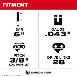 Milwaukee 49-16-2732, 6" Saw Chain
