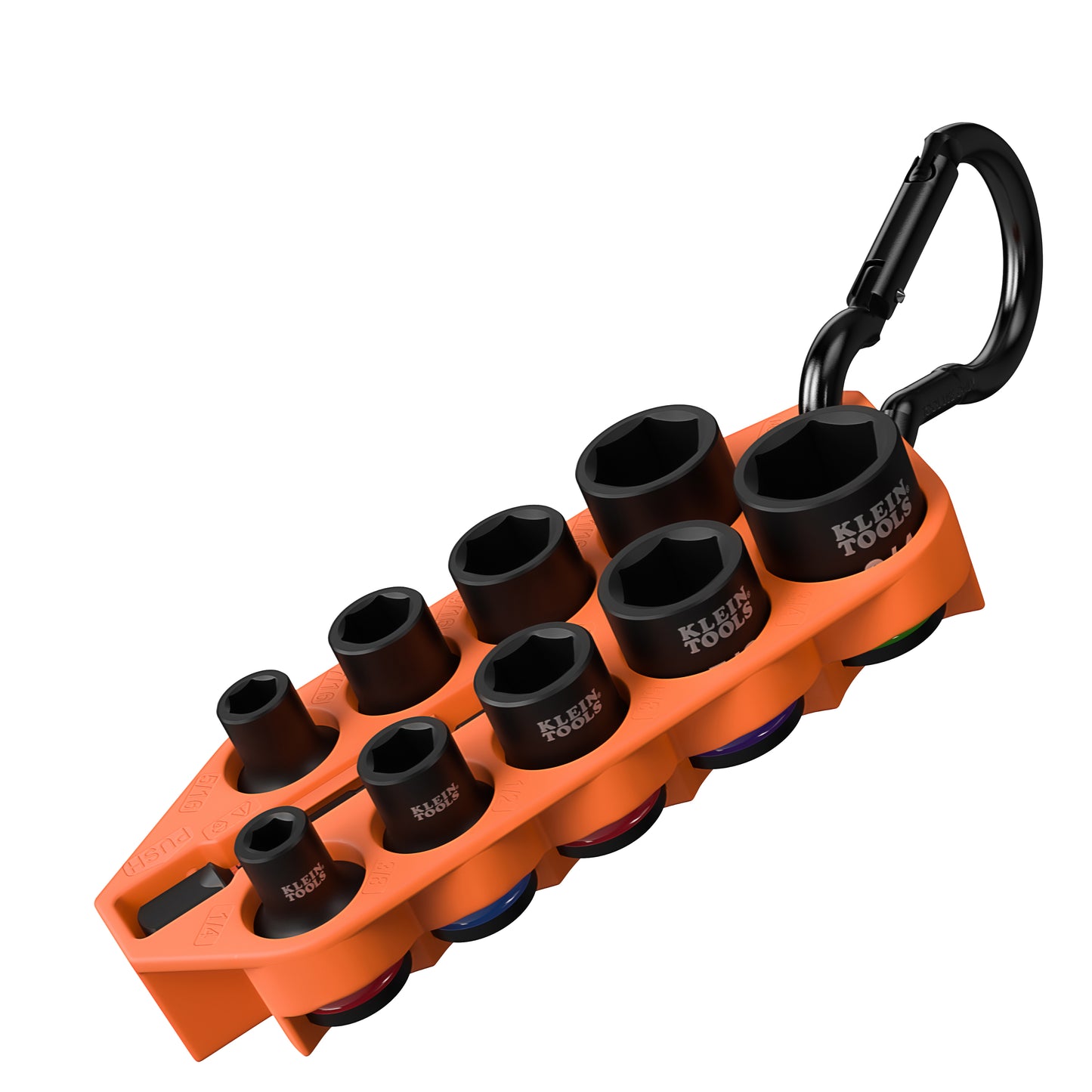 Klein Tools 33809, Grab-And-Go Impact Socket Set, SAE, 10-Piece