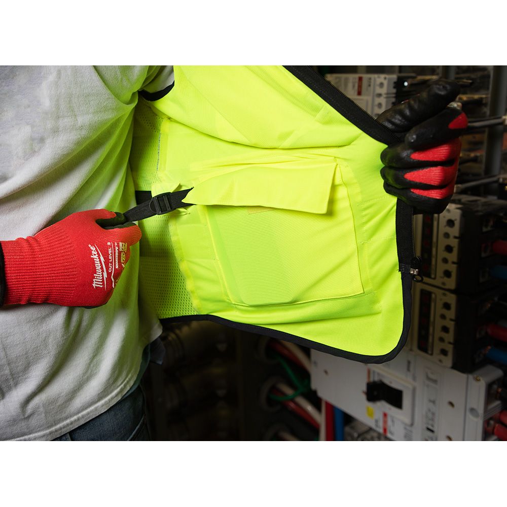Milwaukee 48-73-5082, High Visibility Yellow Performance Safety Vest - L/XL (CSA)
