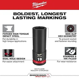 Milwaukee 49-66-6818, SHOCKWAVE Impact Duty™ Socket 1/2” Dr 16PC MM TRAY Set
